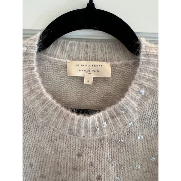 La Maille Sezane Mottled Grey Perle Jumper Sweater Size S - Picture 4 of 4